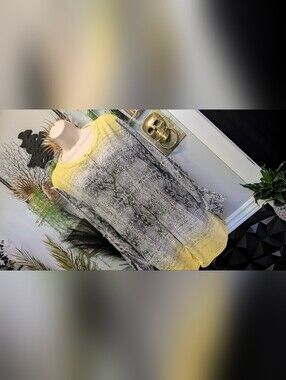 Dana Buchman Snakeskin Print Sheer Blouse XL